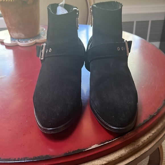 All Saints boot made in Portugal black suede strap with buckles adjustable - Picture 2 of 7